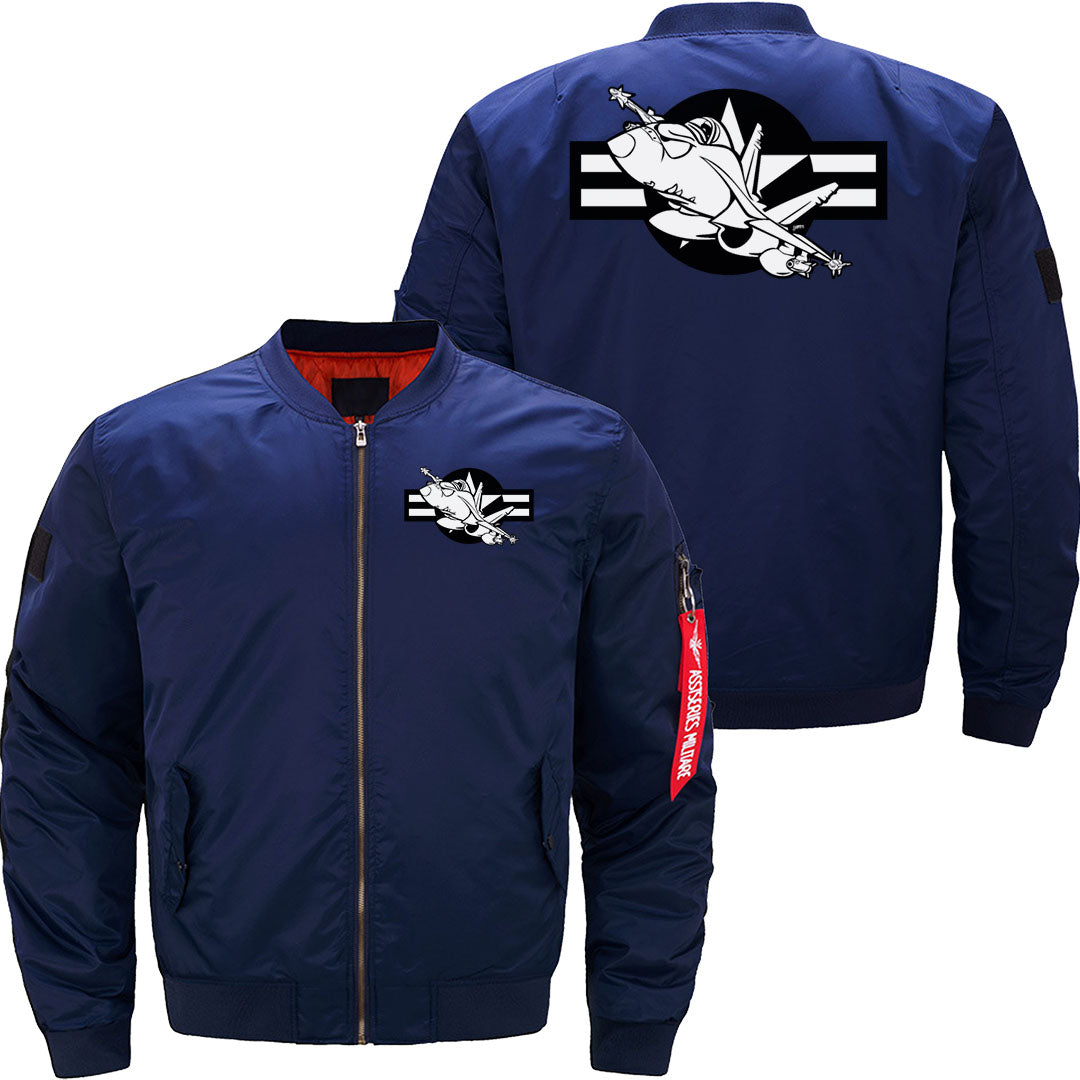 Cartoon Military Fighter Jet Illustration JACKET THE AV8R