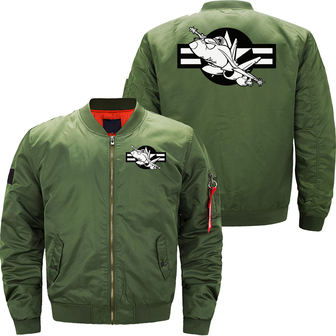 Cartoon Military Fighter Jet Illustration JACKET THE AV8R