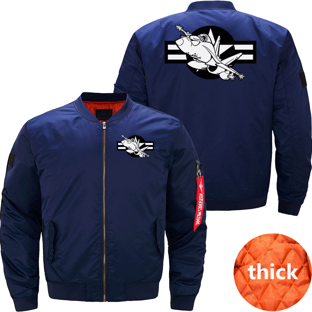 Cartoon Military Fighter Jet Illustration JACKET THE AV8R