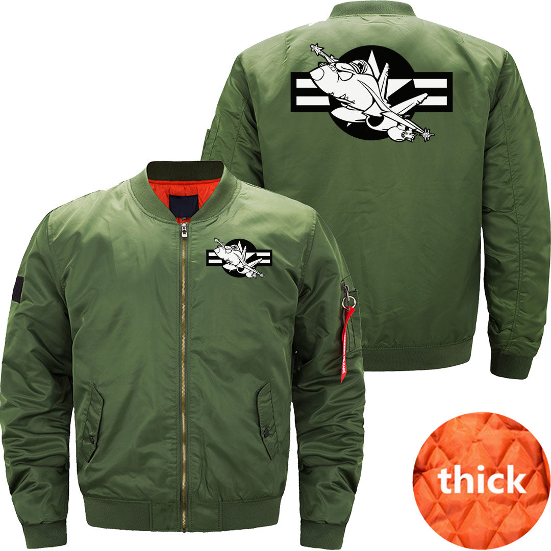 Cartoon Military Fighter Jet Illustration JACKET THE AV8R