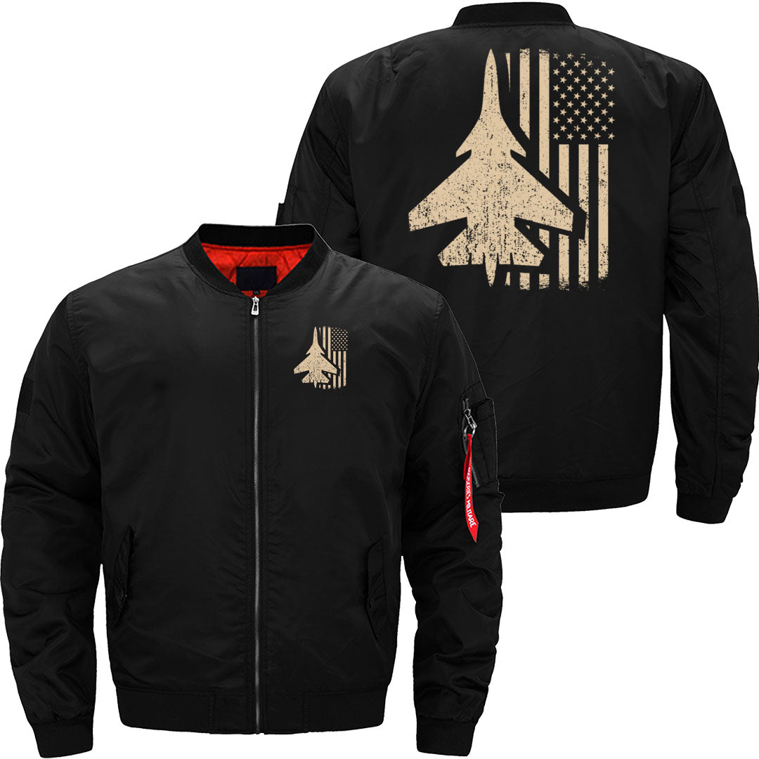 American Flag USA Airplane Jet Fighter Patriotic  JACKET THE AV8R