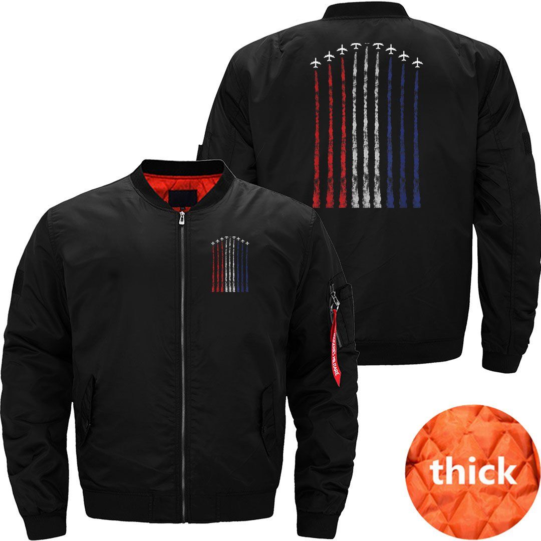 American Flag USA Fighter Jet Con Trail christmas JACKET THE AV8R