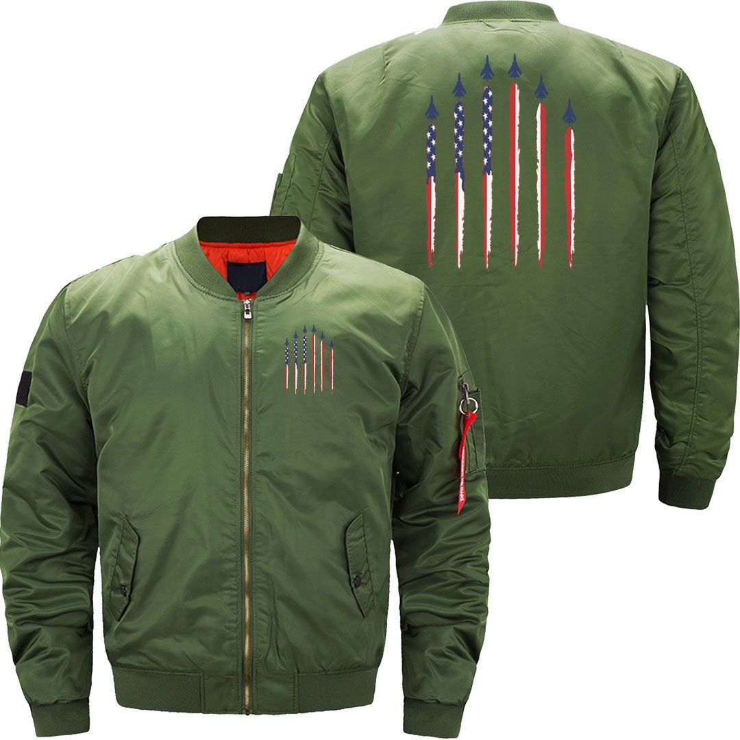 American Flag USA Airplane Jet Fighter JACKET THE AV8R