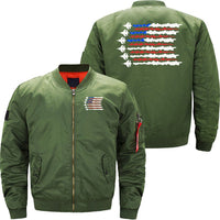 Thumbnail for Airforce US Flag Fighter Jet Patriotic Veteran JACKET THE AV8R