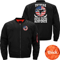 Thumbnail for Airforce US Flag Fighter Jet Patriotic Veteran  JACKET THE AV8R