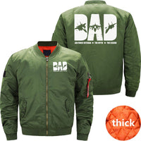 Thumbnail for Proud Air Force Dad Military Veteran Jet Fig JACKET THE AV8R