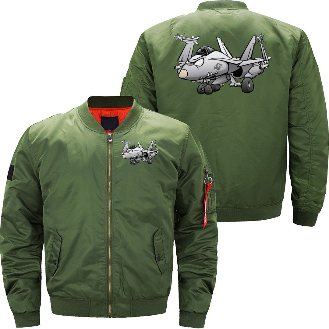 military naval fighter jet airplane cartoon vector JACKET THE AV8R