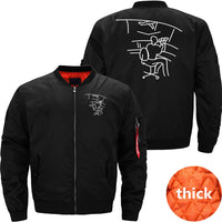 Thumbnail for AIR TRAFFIC CONTROLLER CAREER WORK LINE ART BOMBER FLIGHT AVIATOR JACKET - PILOTSX