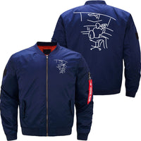 Thumbnail for AIR TRAFFIC CONTROLLER CAREER WORK LINE ART BOMBER FLIGHT AVIATOR JACKET - PILOTSX