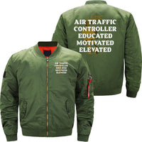 Thumbnail for AIR TRAFFIC CONTROLLER EDUCATED ATC FLIGHT BOMBER FLIGHT AVIATOR JACKET - PILOTSX