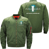 Thumbnail for AIR TRAFFIC CONTROLLER HEARTBEAT ATC FLIGHT BOMBER FLIGHT AVIATOR JACKET - PILOTSX