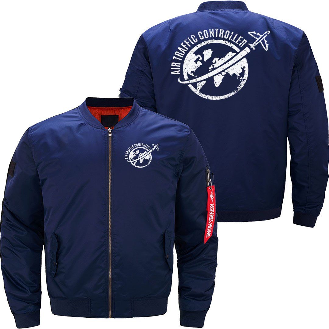 AIR TRAFFIC CONTROLLER T - SHIRT & GIFT BOMBER FLIGHT AVIATOR JACKET - PILOTSX