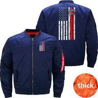 Thumbnail for AIR TRAFFIC CONTROLLER US FLAG ATC FLIGHT BOMBER FLIGHT AVIATOR JACKET - PILOTSX