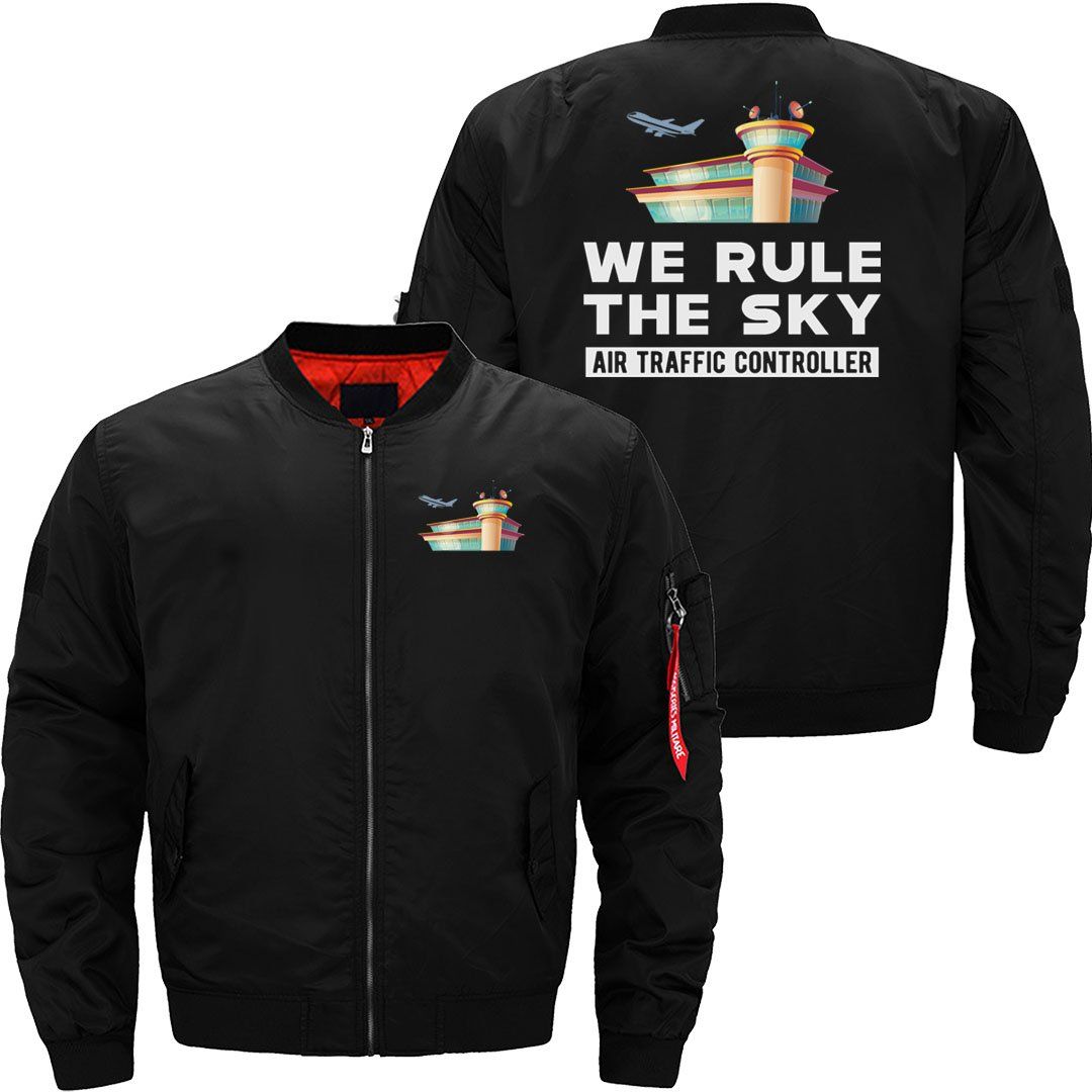 AIR TRAFFIC CONTROLLER WE RULE THE SKY BOMBER FLIGHT AVIATOR JACKET - PILOTSX