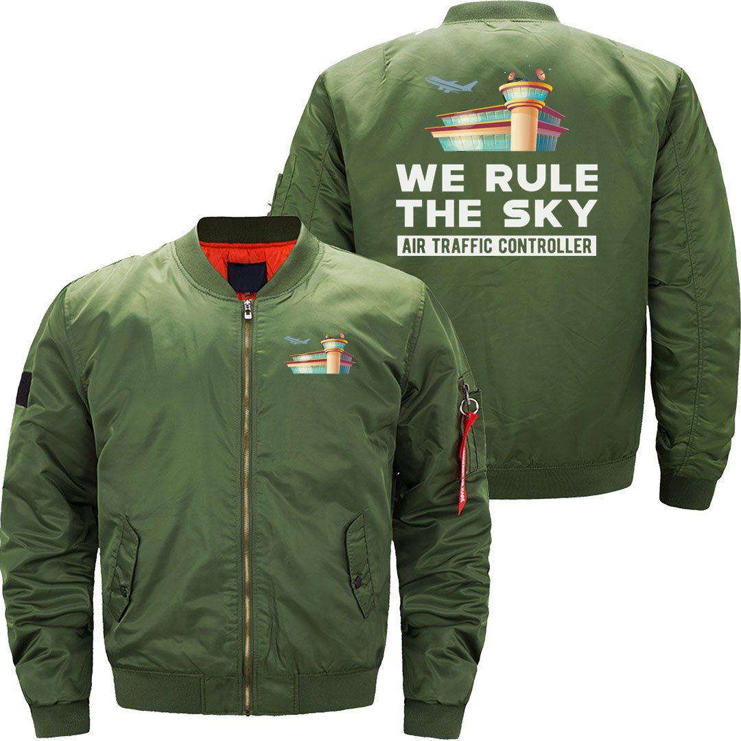 AIR TRAFFIC CONTROLLER WE RULE THE SKY BOMBER FLIGHT AVIATOR JACKET - PILOTSX