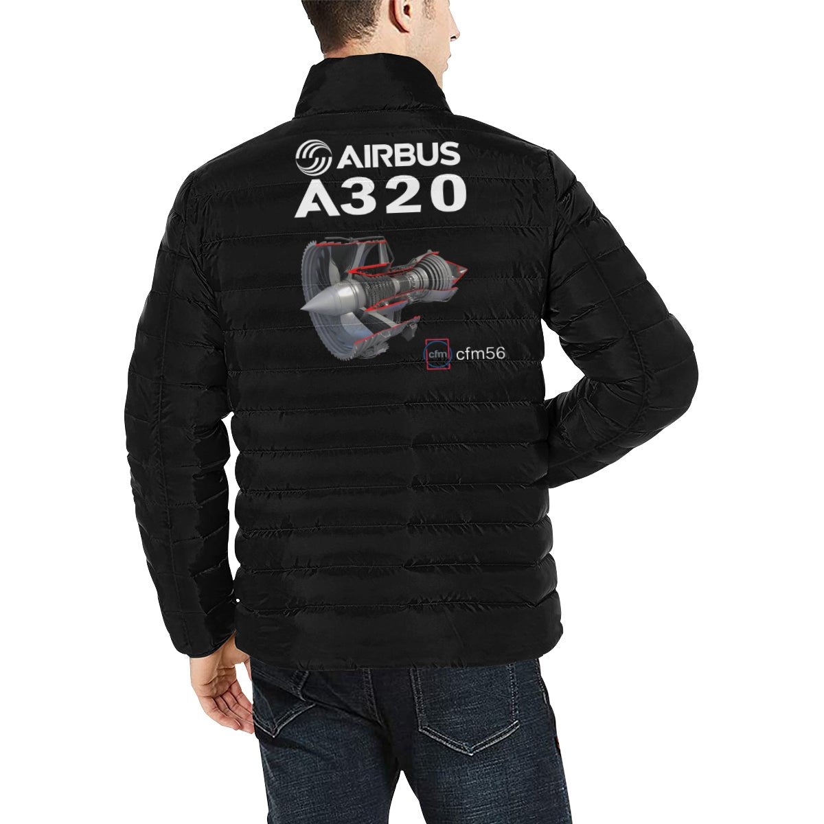 AIRBUS 320 MEN'S STAND COLLAR PADDED JACKET - PILOTSX