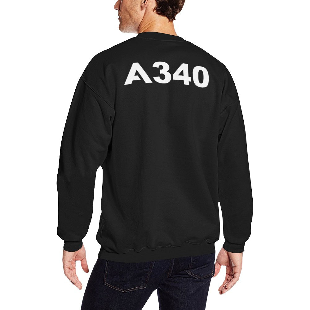 AIRBUS 340 MEN'S OVERSIZED FLEECE CREW SWEATSHIRT - PILOTSX