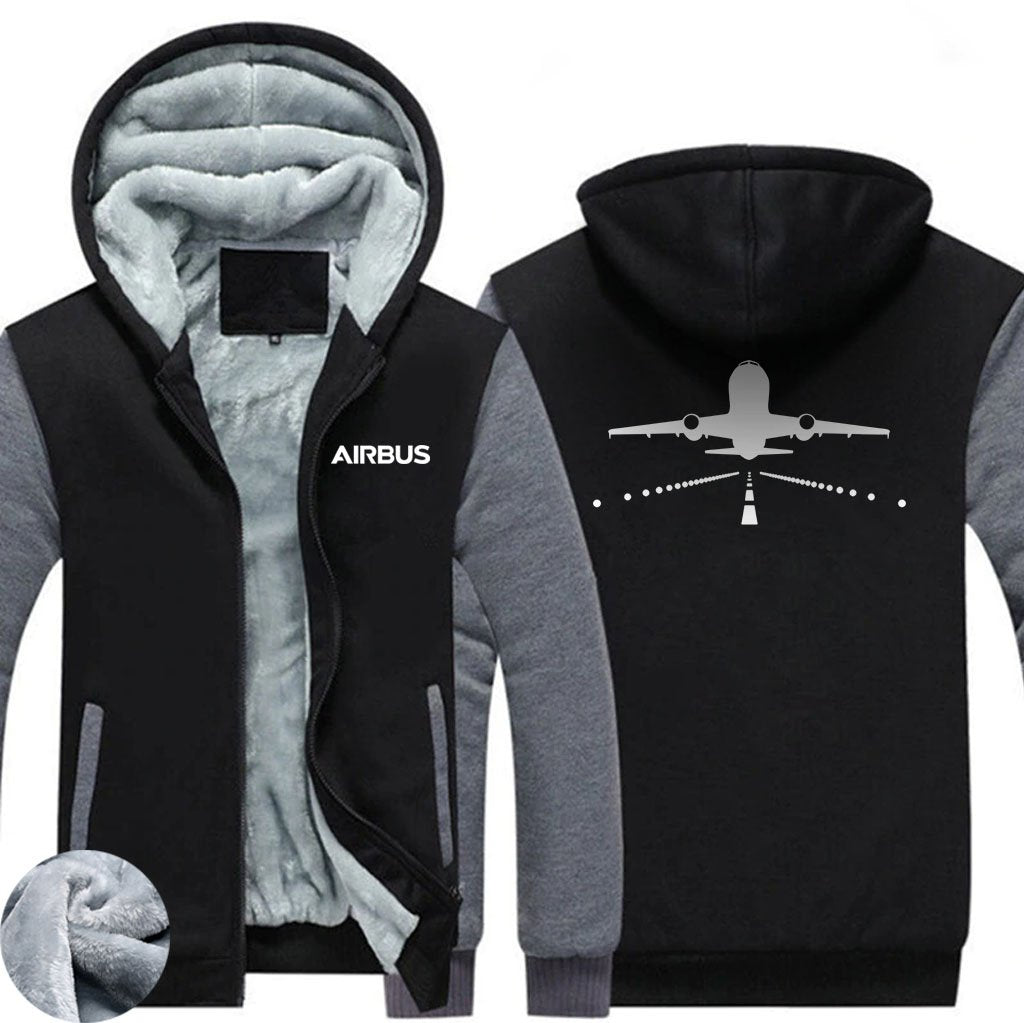 AIRBUS A319 RUNWAY LIGHT DESIGNED ZIPPER SWEATERS THE AV8R