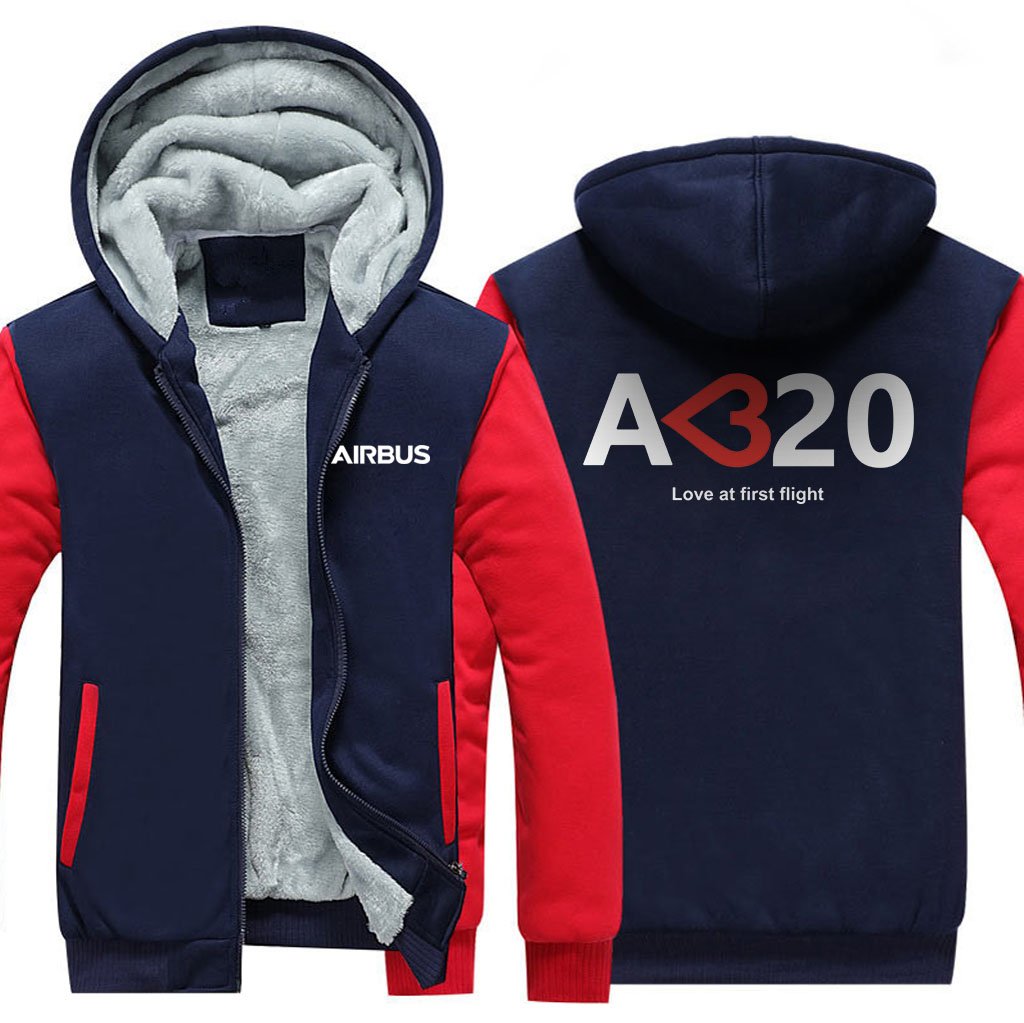 AIRBUS A320 LOVE AT FIRST FLIGHT DESIGNED ZIPPER SWEATERS THE AV8R