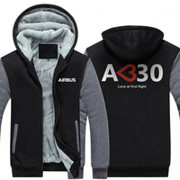 Thumbnail for AIRBUS A330 LOVE AT FIRST FLIGHT DESIGNED ZIPPER SWEATERS THE AV8R