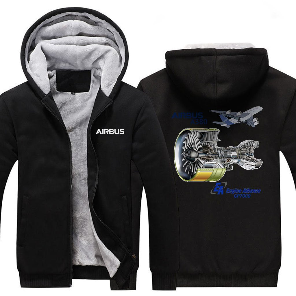 AIRBUS A380 GP7000 DESIGNED ZIPPER SWEATERS THE AV8R