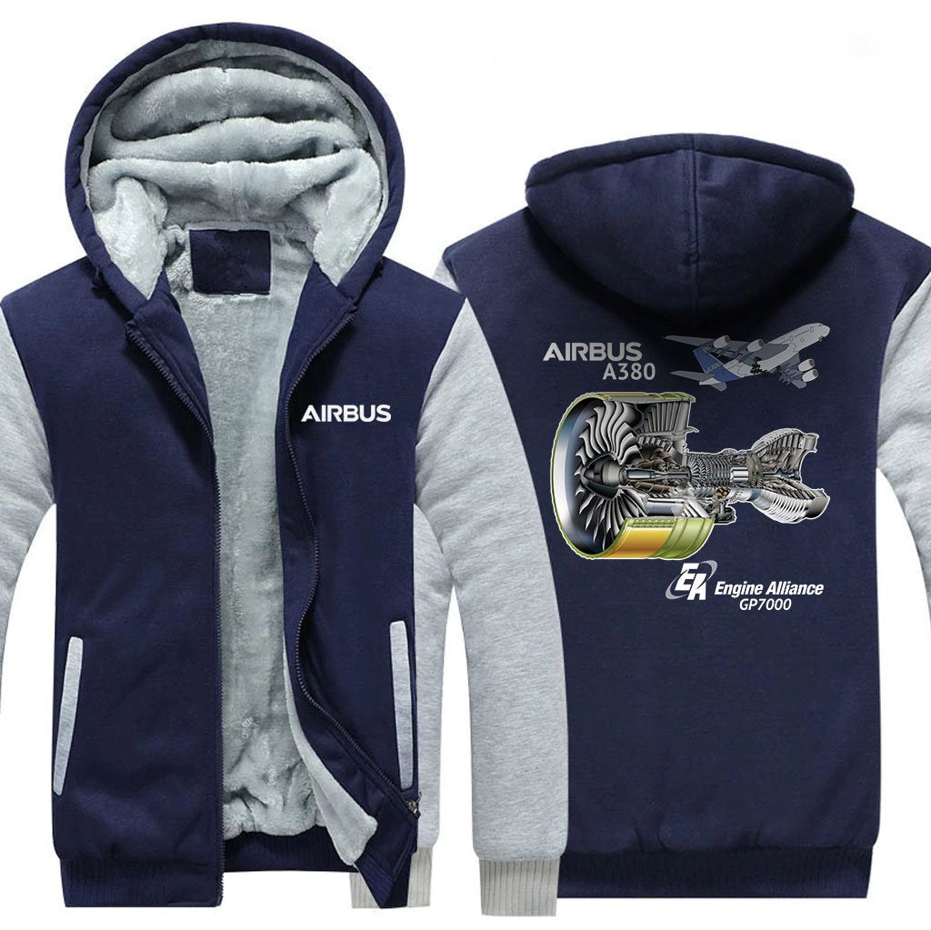 AIRBUS A380 GP7000 DESIGNED ZIPPER SWEATERS THE AV8R