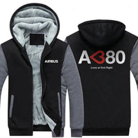 Thumbnail for AIRBUS A380 LOVE AT FIRST FLIGHT DESIGNED ZIPPER SWEATERS THE AV8R