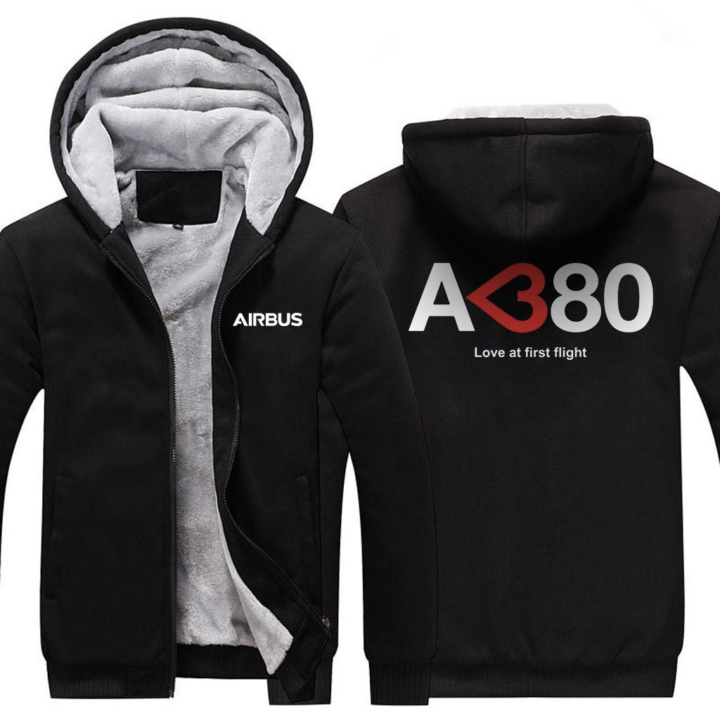 AIRBUS A380 LOVE AT FIRST FLIGHT DESIGNED ZIPPER SWEATERS THE AV8R