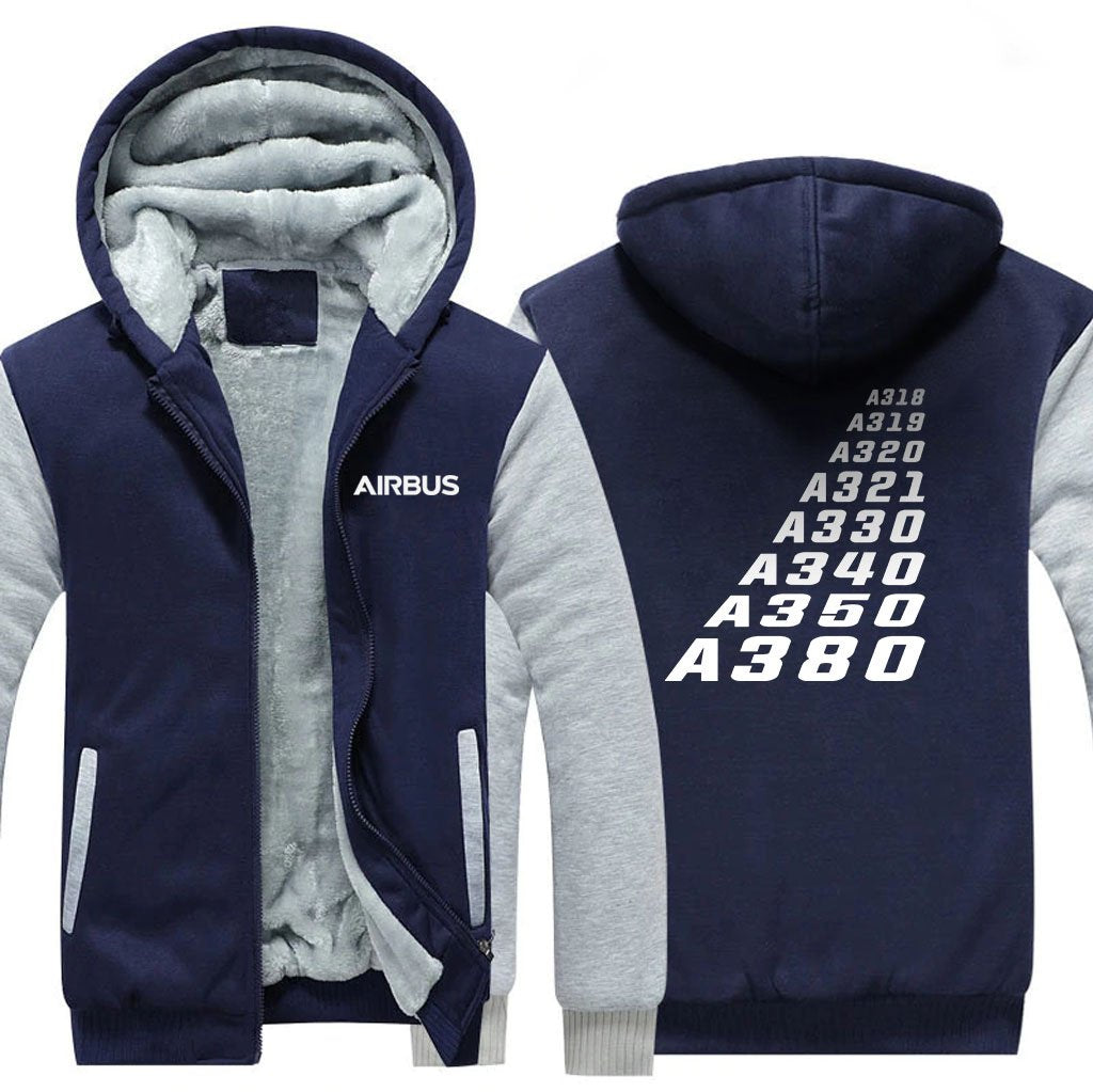 AIRBUS  FAMILY DESIGNED ZIPPER SWEATERS THE AV8R