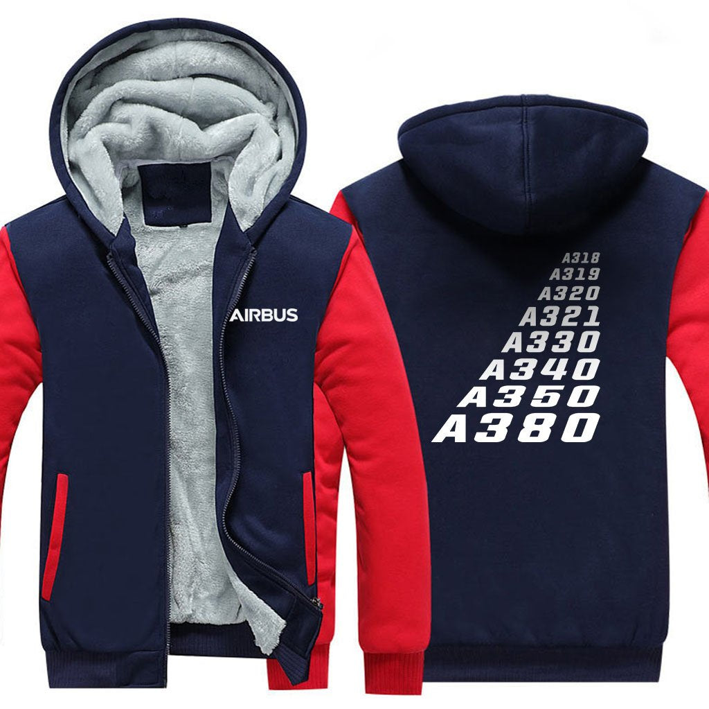 AIRBUS  FAMILY DESIGNED ZIPPER SWEATERS THE AV8R