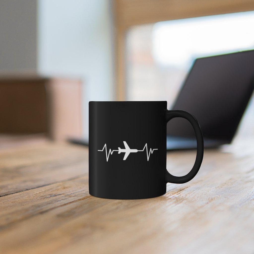 AIRCARFT HEARTBEAT DESIGNED - MUG Printify