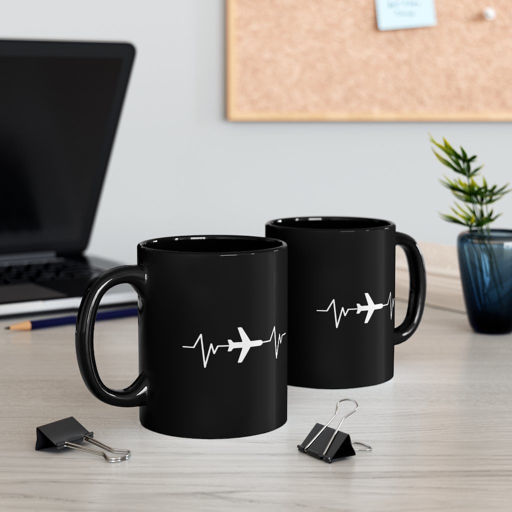 AIRCARFT HEARTBEAT DESIGNED - MUG Printify