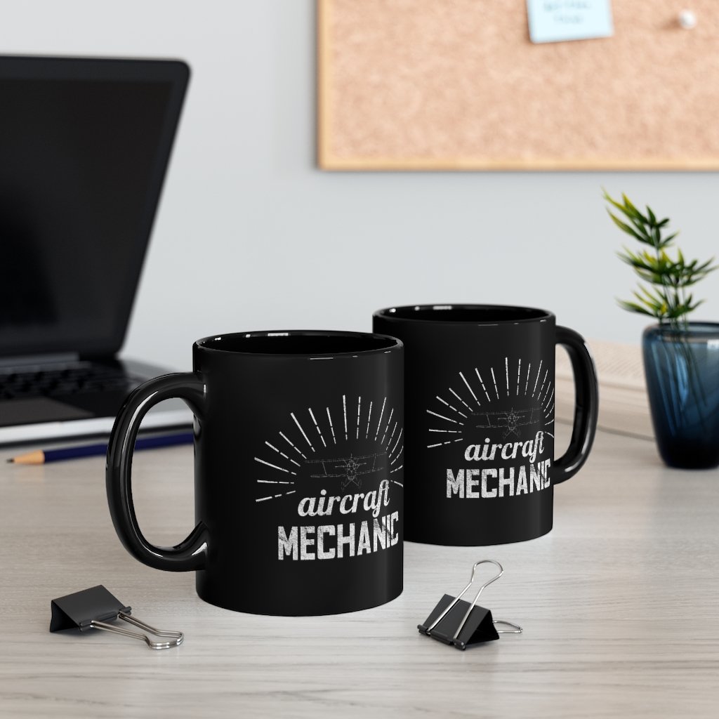 AIRCRAFT MECHANIC  DESIGNED - MUG Printify