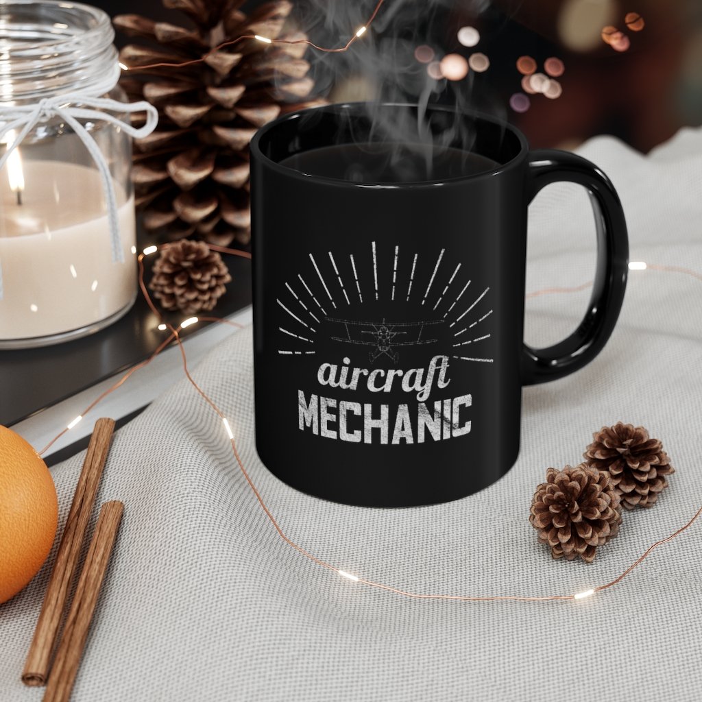 AIRCRAFT MECHANIC  DESIGNED - MUG Printify