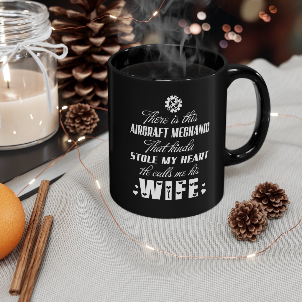 AIRCRAFT MECHANIC WIFE  DESIGNED -MUG Printify