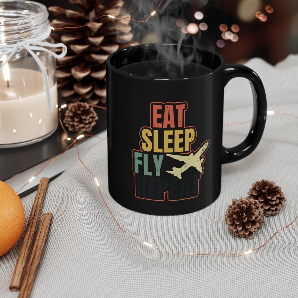 EAT SLEEP FLY  DESIGNED- MUG Printify