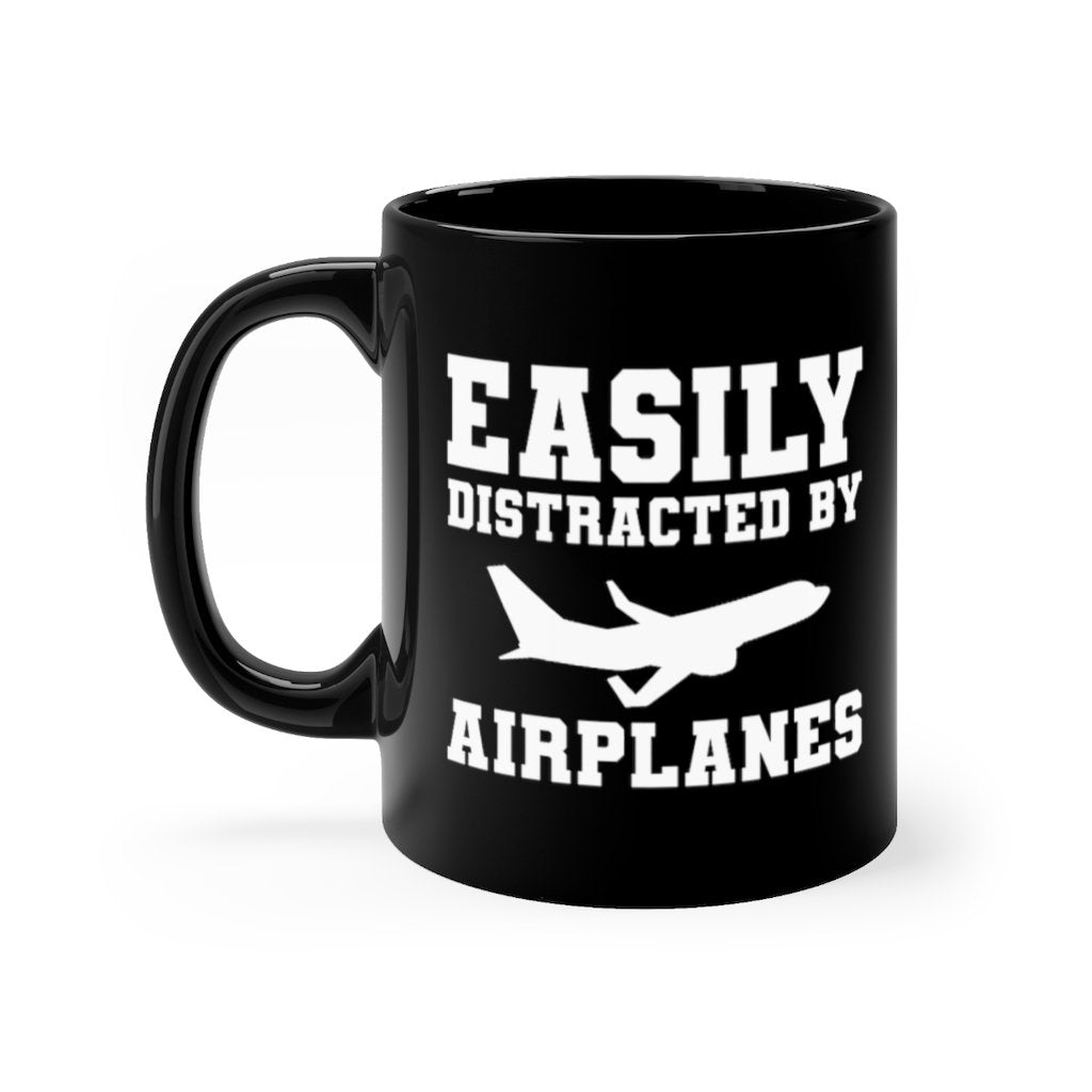 EASILY DISTRACTED BY AIRPLANES DESIGNED - MUG Printify