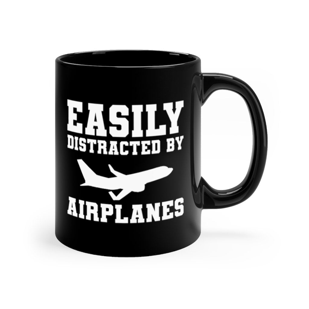 EASILY DISTRACTED BY AIRPLANES DESIGNED - MUG Printify