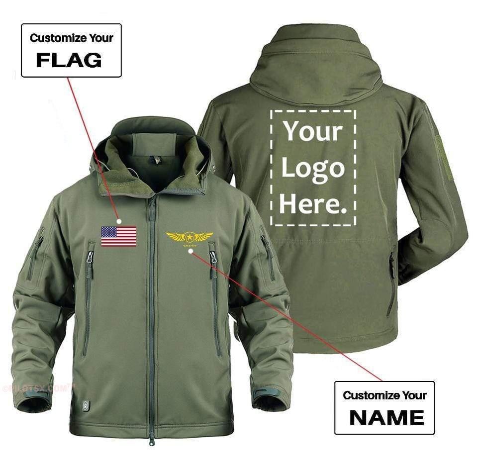 CUSTOM FLAG, LOGO & NAME WITH BADGE DESIGNED MILITARY FLEECE THE AV8R