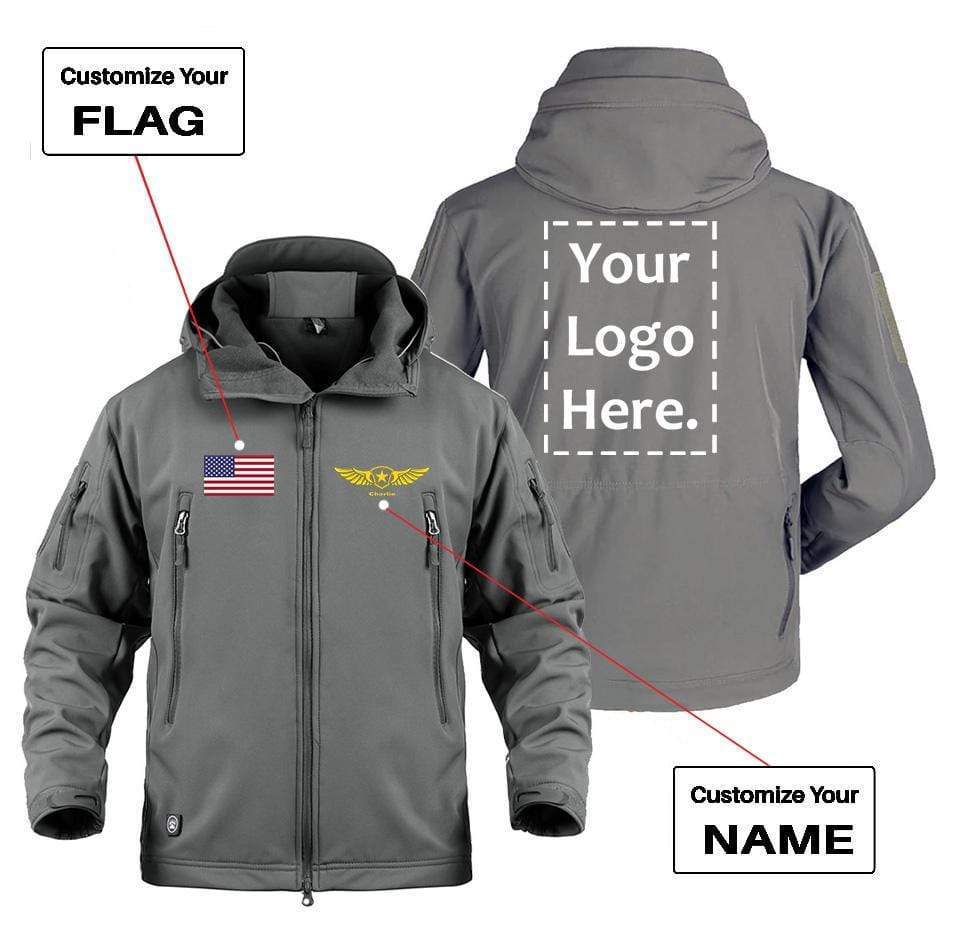 CUSTOM FLAG, LOGO & NAME WITH BADGE DESIGNED MILITARY FLEECE THE AV8R