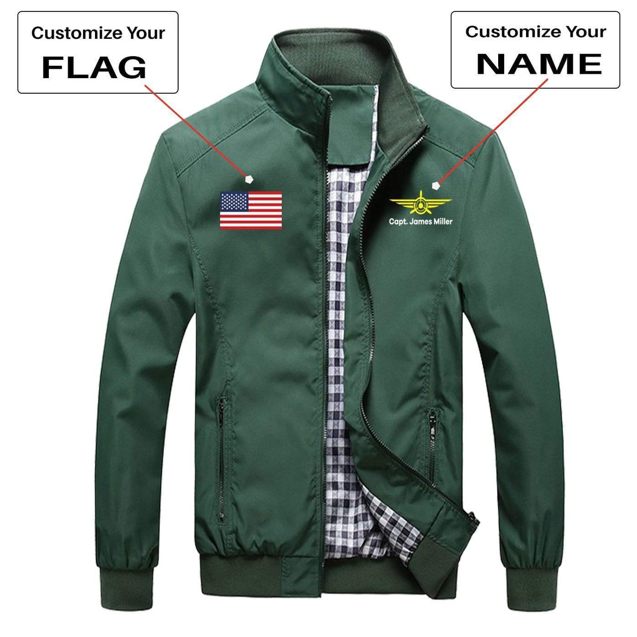 CUSTOM FLAG & NAME WITH BADGE 3 DESIGNED PILOT  S THE AV8R