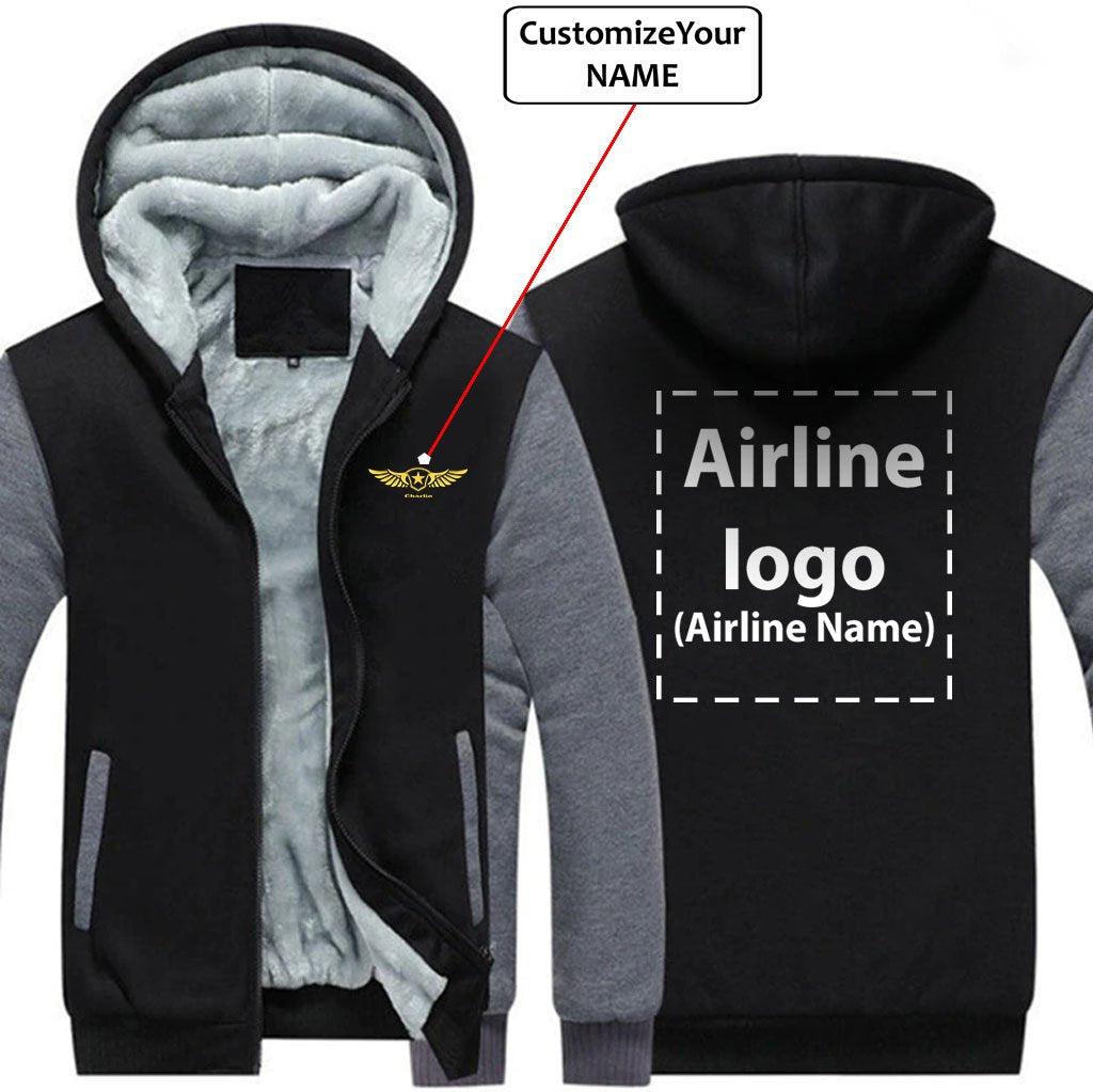 CUSTOM NAME & AIRLINE LOGO DESIGNED ZIPPER SWEATERS THE AV8R