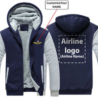 Thumbnail for CUSTOM NAME & AIRLINE LOGO DESIGNED ZIPPER SWEATERS THE AV8R