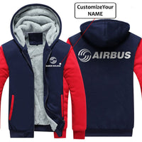 Thumbnail for CUSTOM NAME WITH AIRBUS  LOGO DESIGNED ZIPPER SWEATERS THE AV8R