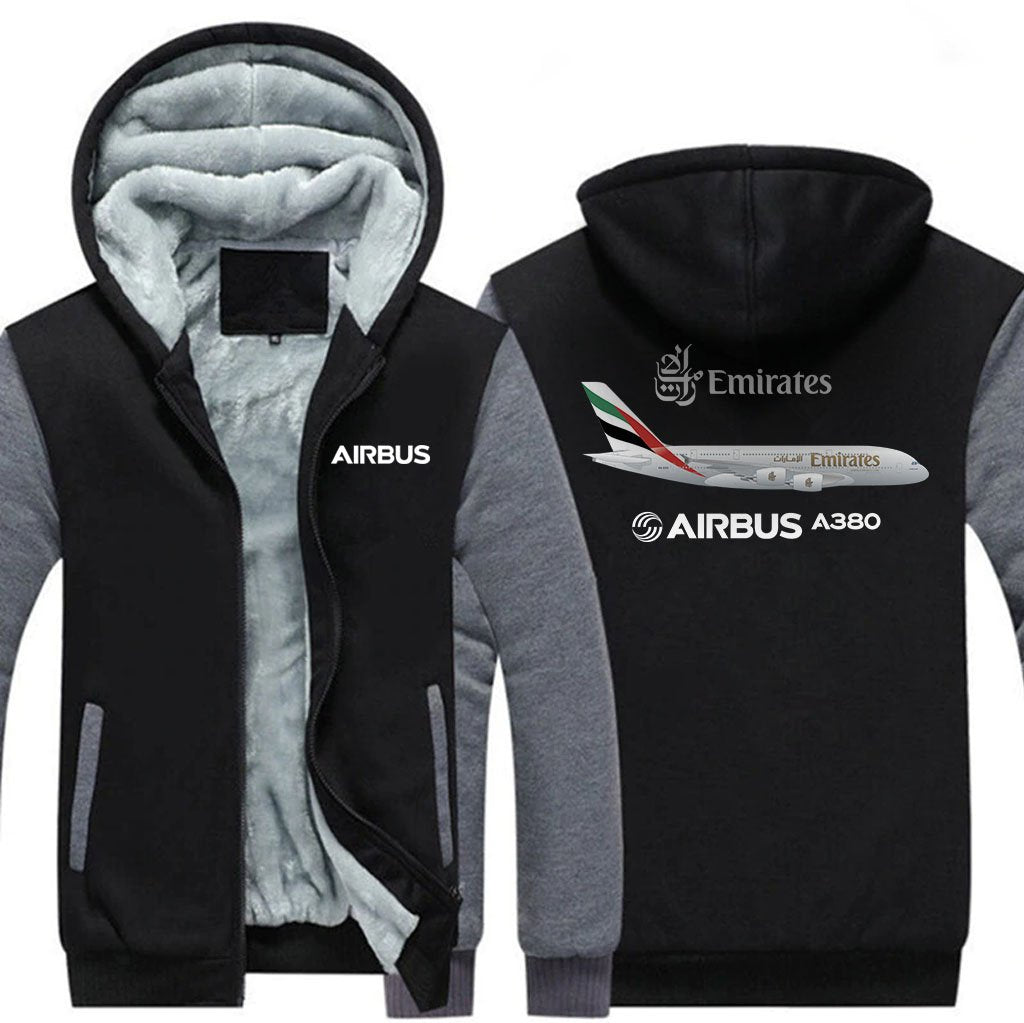 EMIRATES AIRBUS A380 DESIGNED ZIPPER SWEATERS THE AV8R