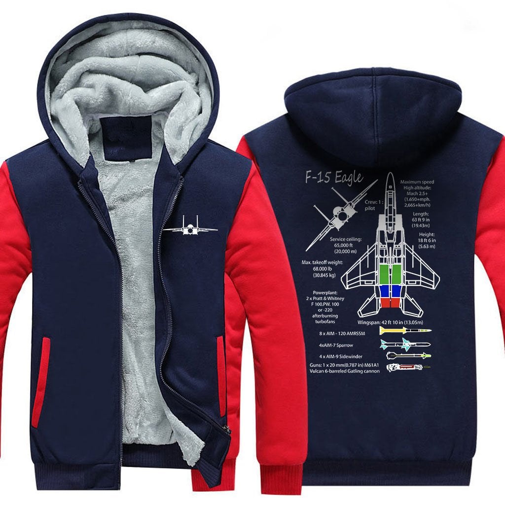 F15 EAGLE .DESIGNED ZIPPER SWEATER THE AV8R