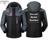 Thumbnail for FLAG AND AIRCRAFT MODEL NUMBER DESIGNED WINDBREAKER JACKET THE AV8R