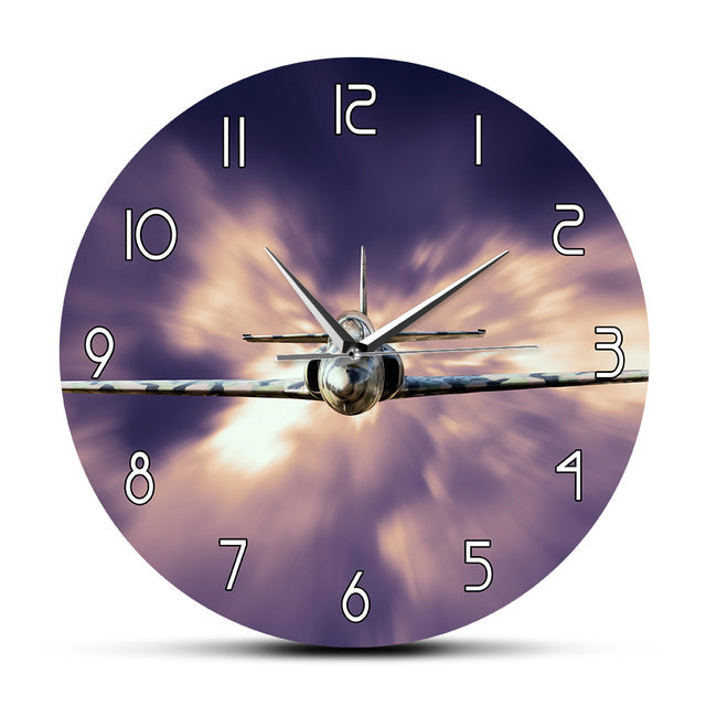 Military Jet Fighter Modern Wall Clock Airplane Flying AV8R