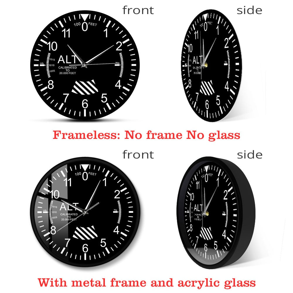 Classic Altimeter Round Wall Clock THE AVIATOR