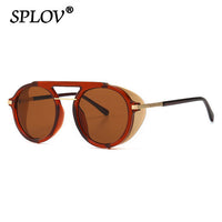 Thumbnail for Retro Round Steampunk Sunglasses Men Women Brand Designer AV8R